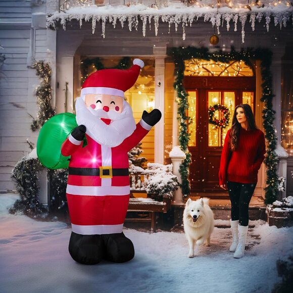 🆕6FT Christmas Inflatable Blow up Santa Claus Carrying Gift Outdoor Decoration - Picture 10 of 10